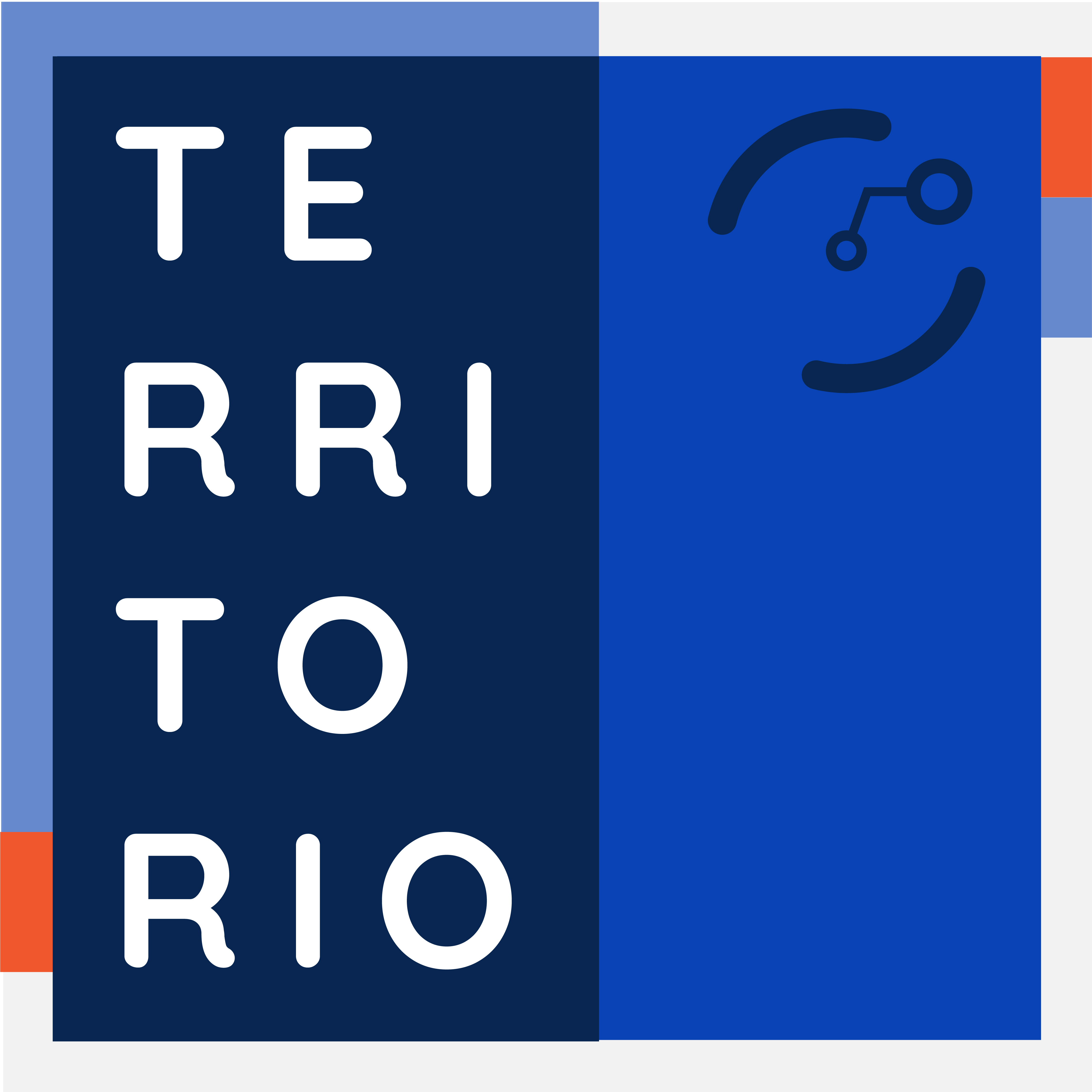 Fondo azul con título alineado a la izquierda con la inscripción "Territorio" en mayúscula sostenida