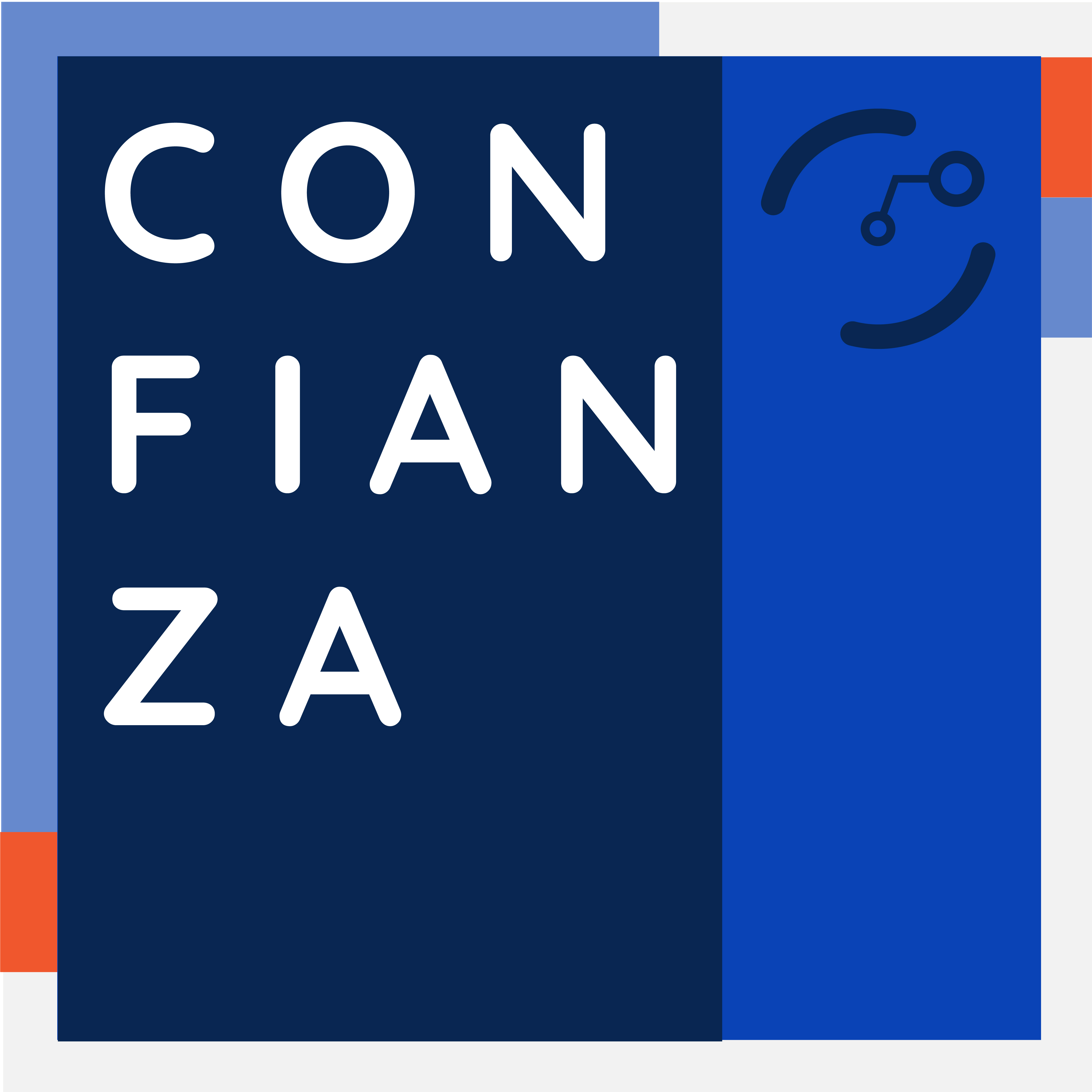 Fondo azul con título alineado a la izquierda con la inscripción: "Confianza" en mayúscula sostenida