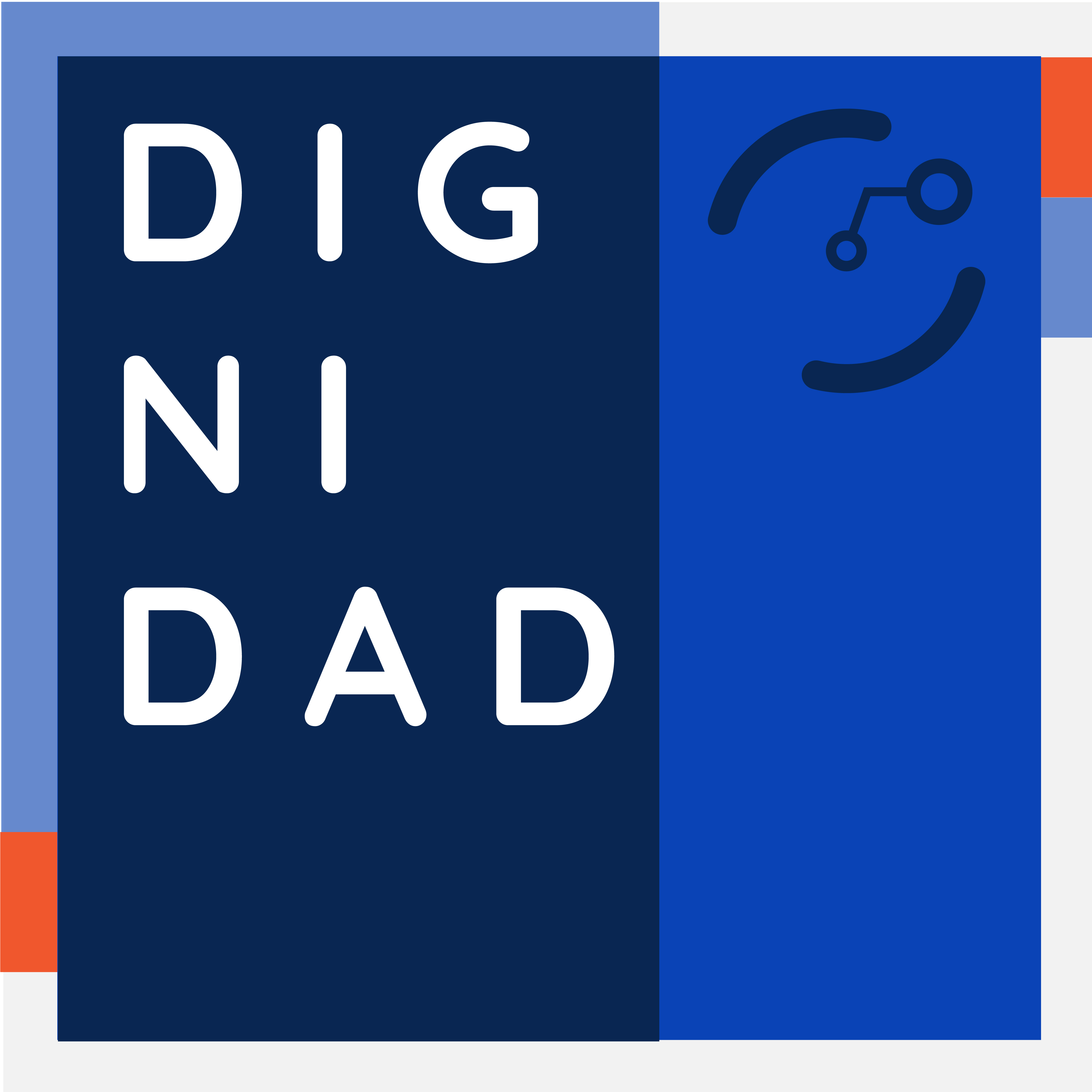Fondo azul con título alineado a la izquierda con la inscripción: "Dignidad" en mayúscula sostenida