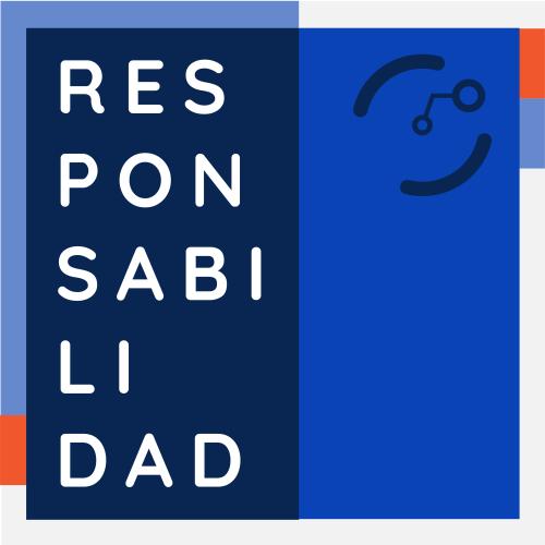Fondo azul con título alineado a la izquierda con la inscripción "Responsabilidad" en mayúscula sostenida