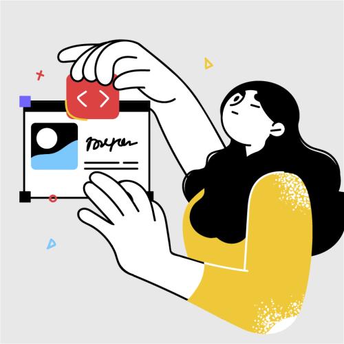 Ilustración de una niña con saco amarillo sosteniendo mediciones digitales