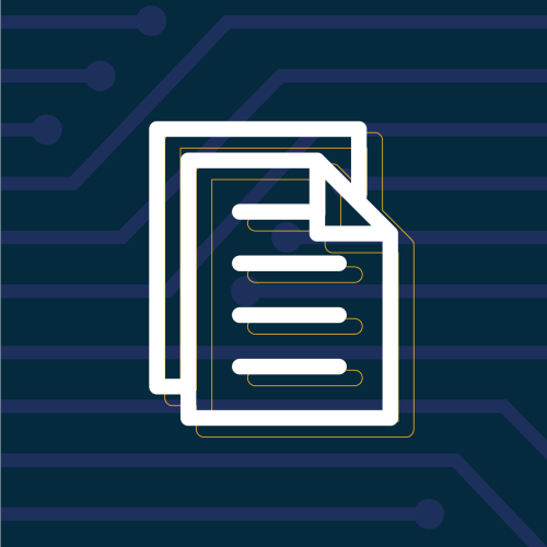 Documentos con líneas blancas y fondo azul