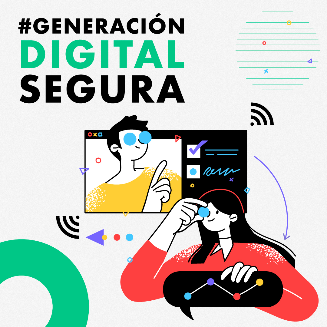 ilustación de una pareja de jóvenes con dispositivos electrónicos en las manos