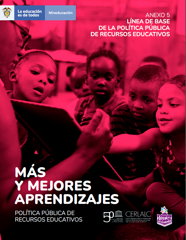 Portada del documento: más y mejores aprendizajes, anexo 5, donde aparece un grupo de niños y un profesor interactuando con una tablet