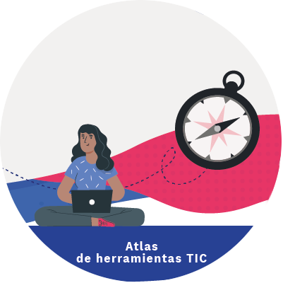 Ilustración de mujer trabajando en su computador