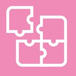 Ilustración rompecabezas con fondo rosado