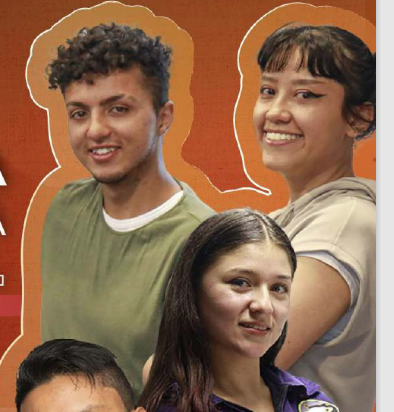 Caras de dos niñas y un niño