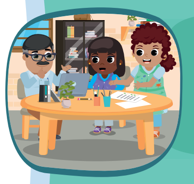 Niños con profesora