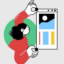 ilustración de una persona viendo una tablet