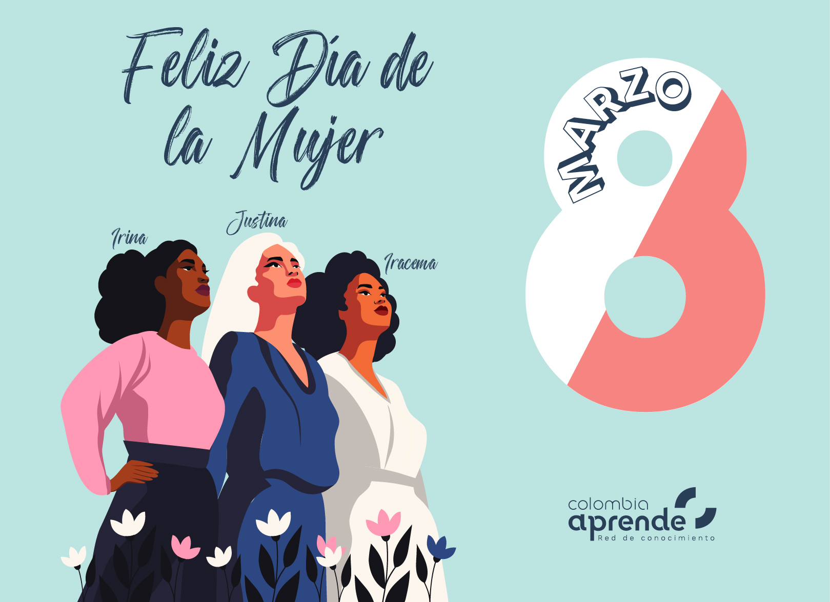 Portada de la noticia: Día internacional de la Mujer Imagen Ilustrada de Mujeres