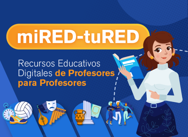 Portada Colección miRED - tuRED - Recursos Educativos Digitales de Profesores para Profesores - Campus Virtual Profesora ilustrada señalando el título Tu red, mi red Recursos digitales de profesores para profesores