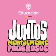 Botón Logo educación. Juntos mentalmente poderosos
